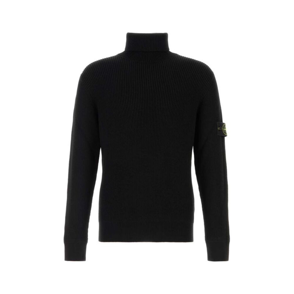 Stone Island Men Black Wool Sweater